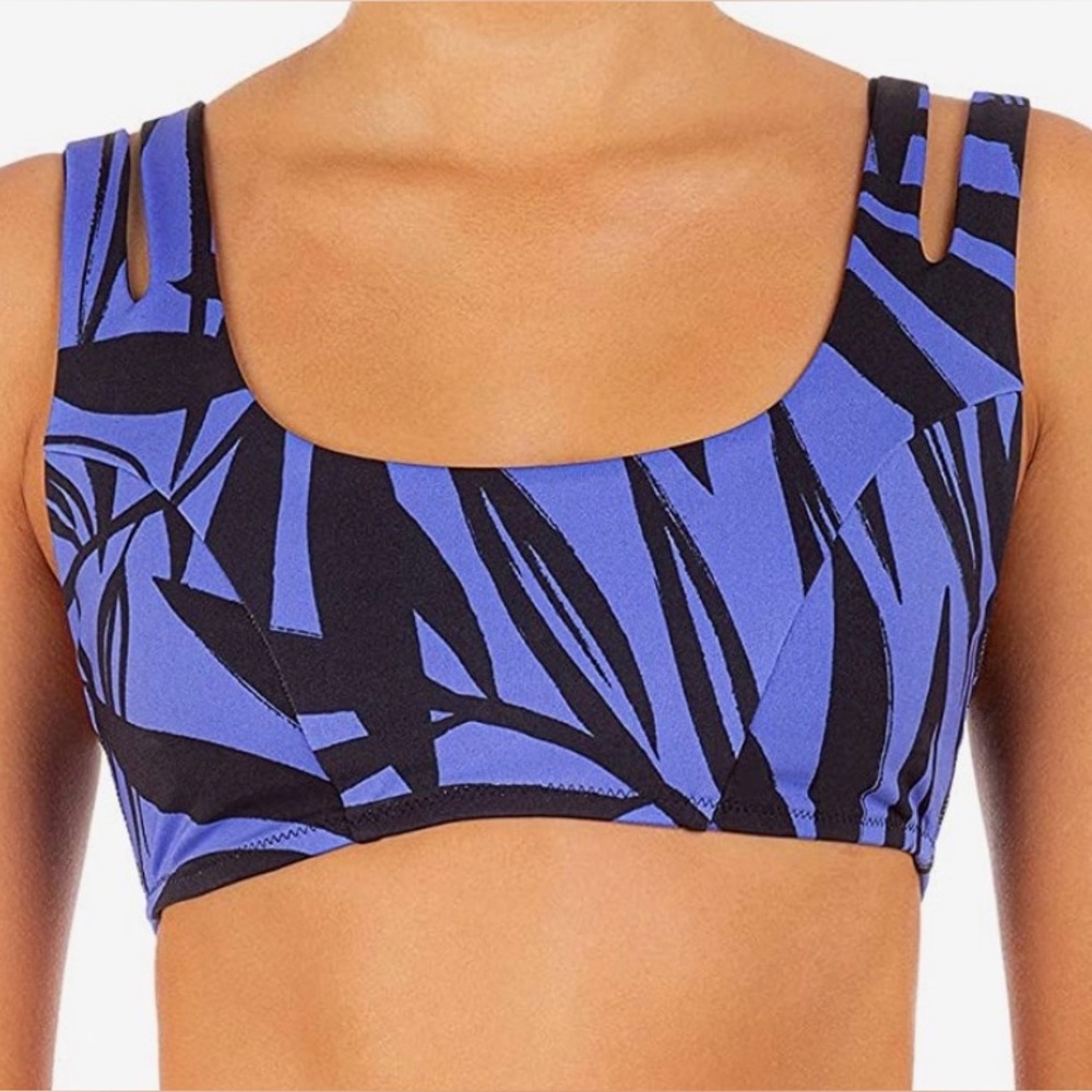 Hurley Max Mystic Leaves split strap bikini top xs nwt